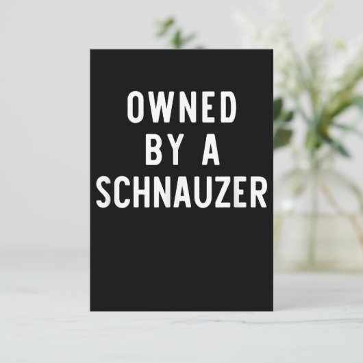 Im Besitz von Schnauzer Funny Dog Lover Weihnachts RSVP Karte (Stehend Vorderseite)