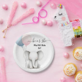 Im Big Zoo Baby White Elephant Birth Gender Reveve Pappteller (Party)