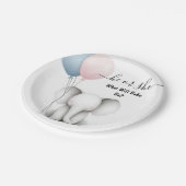 Im Big Zoo Baby White Elephant Birth Gender Reveve Pappteller (Schrägansicht)