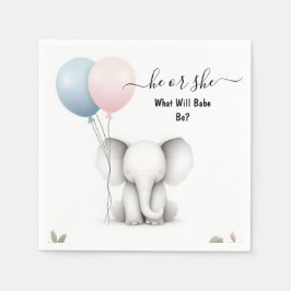 Im Big Zoo Baby White Elephant Birth Gender Reveve Serviette