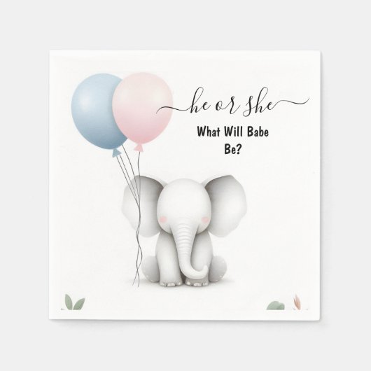 Im Big Zoo Baby White Elephant Birth Gender Reveve Serviette (Vorderseite)