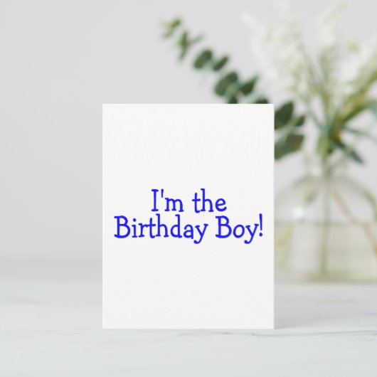 Im Birthday Boy Blue Postkarte (Stehend Vorderseite)