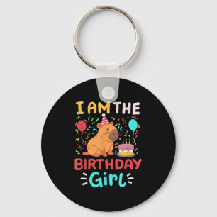 Im Birthday Girl Niedlich Capybara Bday Family Mat Schlüsselanhänger