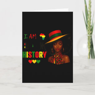 Im Black History Month Afroamerikanische Afro Frau Karte