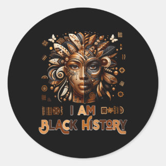 Im Black History Month Pride Melanin African Women Runder Aufkleber