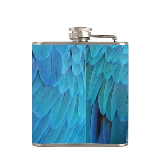 I'm blue - cool feather design  flachmann (Rückseite)