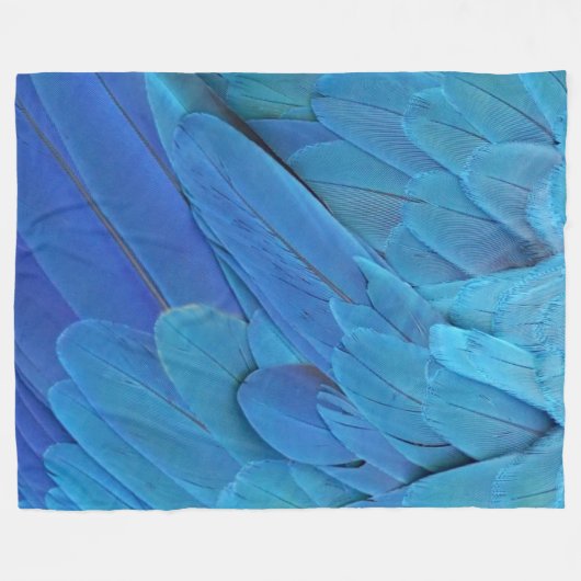 I'm blue - Macaw feathers Fleecedecke (Vorderseite (Horizontal))
