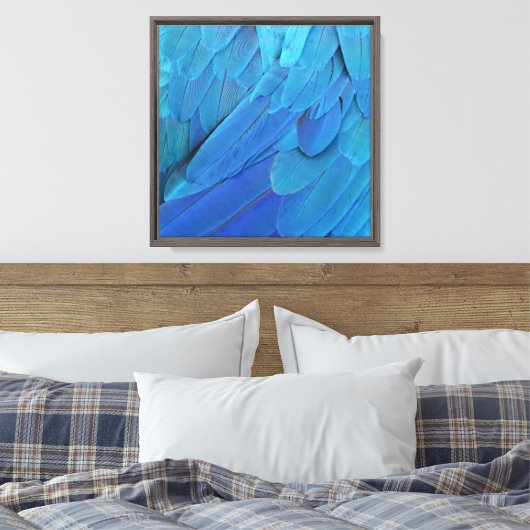 I'm blue - Macaw feathers Leinwanddruck (Insitu (Schlafzimmer))