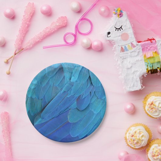 I'm blue - Macaw feathers Pappteller (Party)