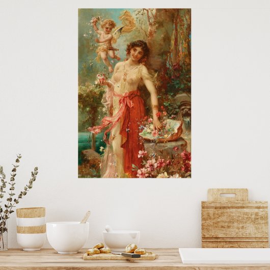 Im Blumengarten von Hans Zatzka - Poster (Küche)