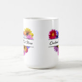 Im Blut - herzförmige Blüte Kaffeetasse (Mittel)