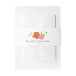 Im Blut orange rosa Blütenbänder Einladungsbanderole