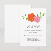 Im blutoralen Orangenrosa RSVP Karte (Vorne/Hinten)
