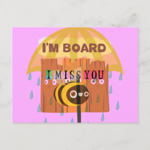 "I'm Board – Ich vermisse Dich: Ein spielerischer  Postkarte