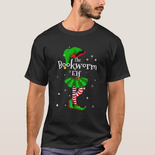 Im Bookworm Elf T Shirt passt Weihnachtscos (Vorderseite)