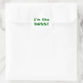 Im Boss Runder Aufkleber (Tasche)