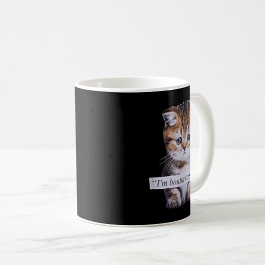 I'm Boutta Crash Out Funny Sarcasm Quotes Meme Cat Kaffeetasse (VorderseiteRechts)