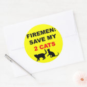 Im Brandfall Rettete meine beiden Katzen Runder Aufkleber (Umschlag)