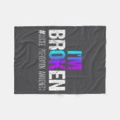 I'm Broken Teal & Purple Ribbon Suicide Preven Fleecedecke (Vorderseite (Horizontal))