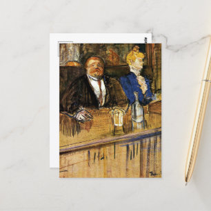 Im Café, dem Kunden und dem Anämischen Kassierer Postkarte