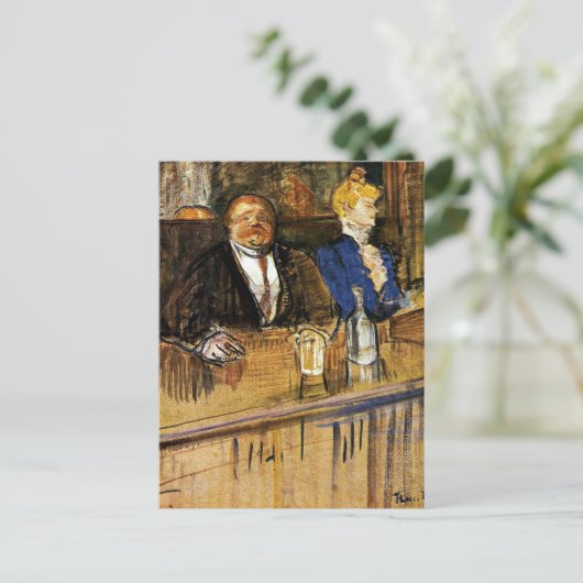 Im Café, dem Kunden und dem Anämischen Kassierer Postkarte (Stehend Vorderseite)