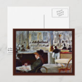 Im Café von Manet Edouard Postkarte (Vorne/Hinten)