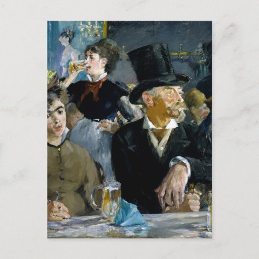 Im Café von Manet Impressionist Malerei Postkarte (Vorderseite)