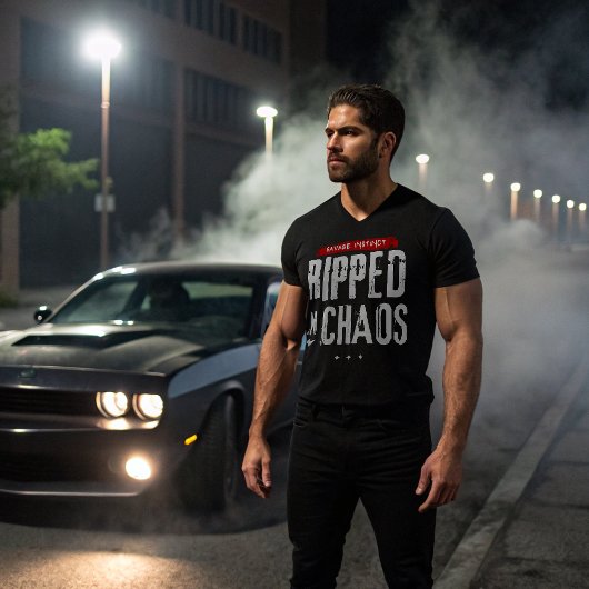 Im Chaos-Savage-Instinkt-T - Shirt gerissen