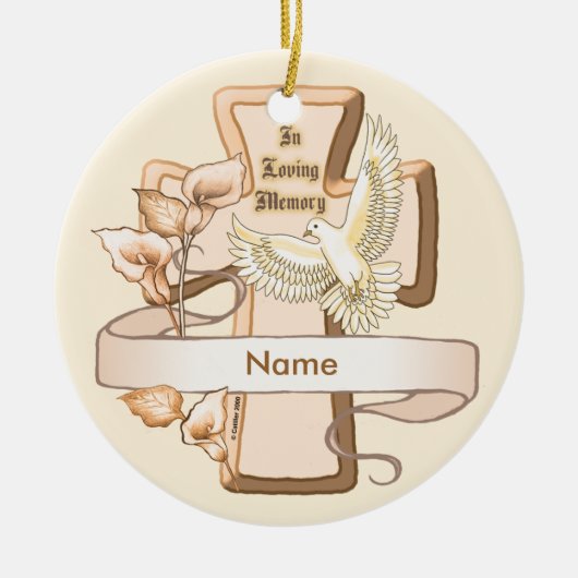 Im Christlichen Kreuz der liebenden Erinnerung Keramik Ornament (Vorne)