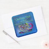 Im Coffeehouse des MoonDreams kühlen Quadratischer Aufkleber (Umschlag)