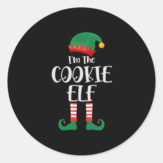 Im Cookie Elf passt Weihnachten Runder Aufkleber (Vorderseite)