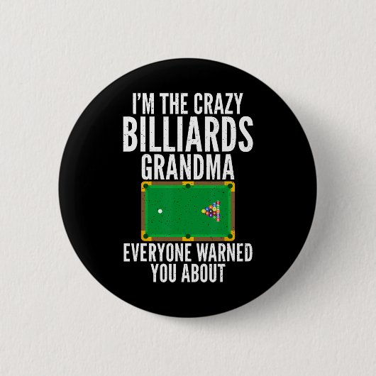 Im Crazy Billiards Oma alle gewarnt Button (Vorderseite)