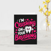 Im Crushing On Your Brushing Funny Dental Valentin Karte (Gelbe Blume)