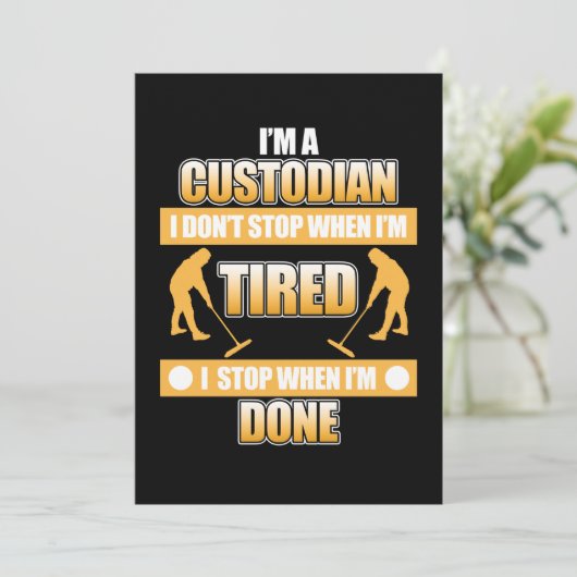 I'm Custodian School Caretaker Janitor Appreciatio Dankeskarte (Stehend Vorderseite)