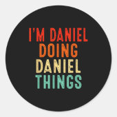 I'm Daniel Doing Daniel Things Funny Christmas Ide Runder Aufkleber (Vorderseite)