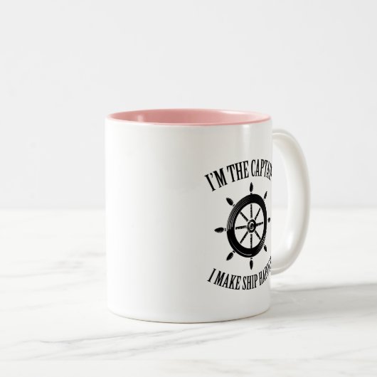 Im das Bootfahrt-Segelboot Kapitän-I Make Ship Zweifarbige Tasse (VorderseiteRechts)