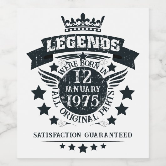 Im Datumsmonat waren die personalisierten Legenden Weinetikett (Einzelnes Label)