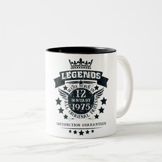 Im Datumsmonat waren die personalisierten Legenden Zweifarbige Tasse (VorderseiteRechts)