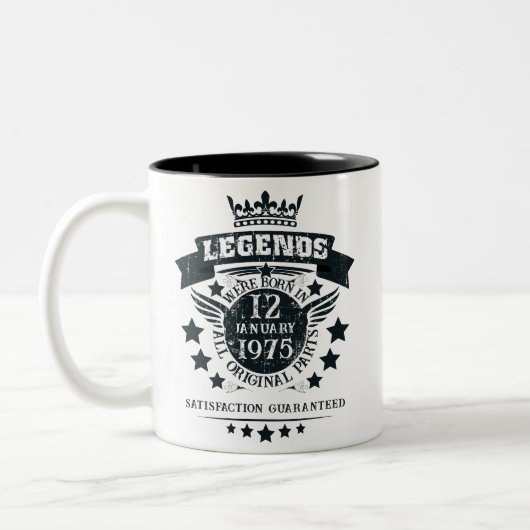 Im Datumsmonat waren die personalisierten Legenden Zweifarbige Tasse (Links)