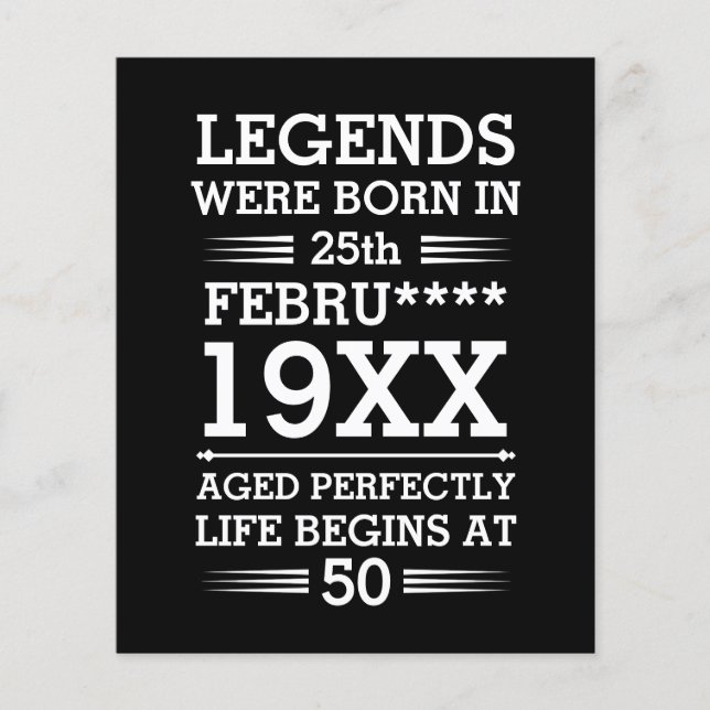 Im Datumsmonatsalter waren benutzerdefinierte Lege (Vorderseite)