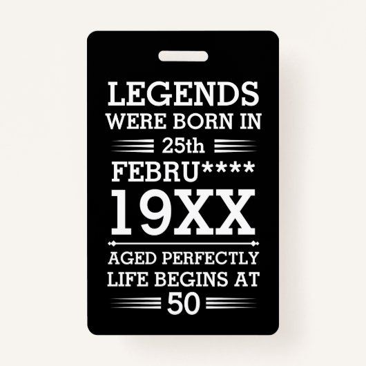 Im Datumsmonatsalter waren benutzerdefinierte Lege Ausweis (Vorderseite)