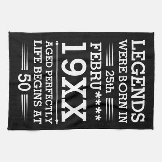 Im Datumsmonatsalter waren benutzerdefinierte Lege Geschirrtuch (Horizontal)