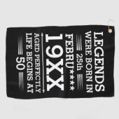 Im Datumsmonatsalter waren benutzerdefinierte Lege Golfhandtuch (Horizontal)