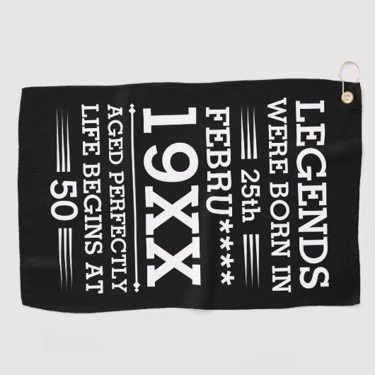 Im Datumsmonatsalter waren benutzerdefinierte Lege Golfhandtuch (Horizontal)