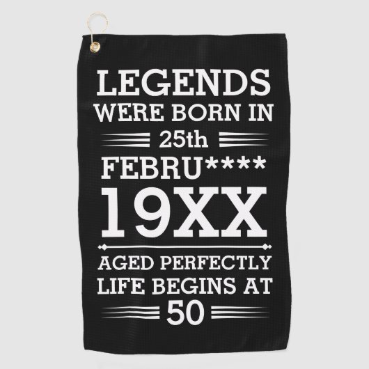 Im Datumsmonatsalter waren benutzerdefinierte Lege Golfhandtuch (Vorderseite)