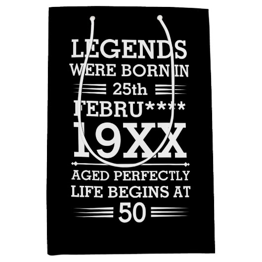 Im Datumsmonatsalter waren benutzerdefinierte Lege Mittlere Geschenktüte (Vorderseite)