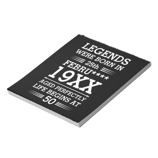 Im Datumsmonatsalter waren benutzerdefinierte Lege Notizblock (Rotiert)