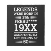 Im Datumsmonatsalter waren benutzerdefinierte Lege Notizblock (Vorderseite)