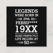 Im Datumsmonatsalter waren benutzerdefinierte Lege Quadratische Visitenkarte (Rückseite)