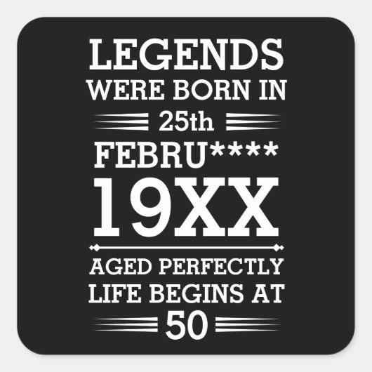 Im Datumsmonatsalter waren benutzerdefinierte Lege Quadratischer Aufkleber (Vorderseite)